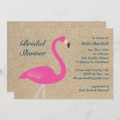 Flamant rose Beach Invitation de douche nuptiale (Devant / Derrière)