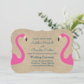 Flamant rose Beach Wedding Invitation (Debout devant)
