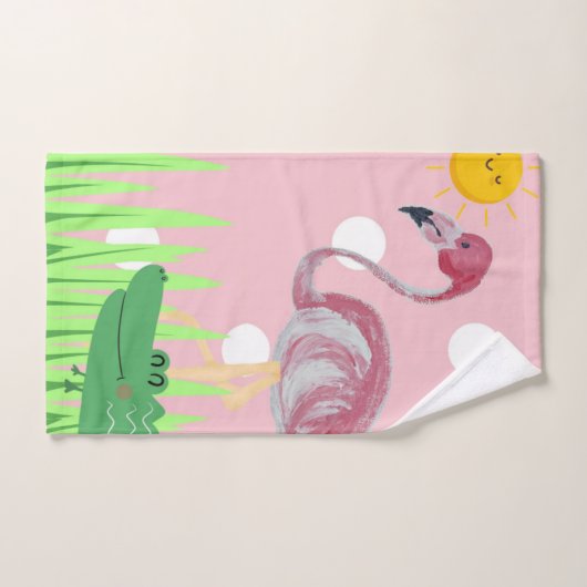 Flamant rose bébé Alligator Serviette de bain ense (Serviette à main)