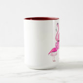 Flamant rose Black 15 oz Ringer Mug (Centre)