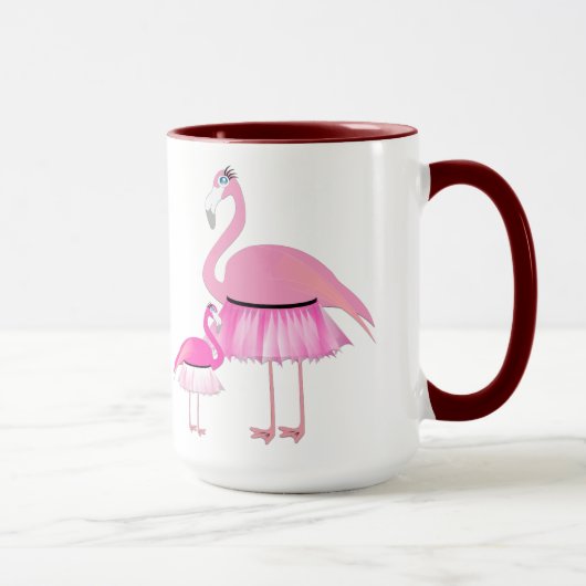 Flamant rose Black 15 oz Ringer Mug (Droite)