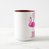 Flamant rose Black 15 oz Ringer Mug (Centre)