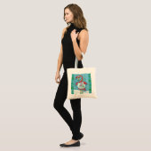 FLAMANT ROSE BLANC NOËL SNOWGLOBE BUDGET SAC FOURR (Devant (modèle))