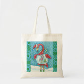 FLAMANT ROSE BLANC NOËL SNOWGLOBE BUDGET SAC FOURR (Devant)