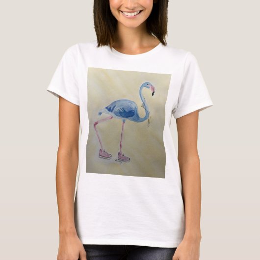 Flamant rose bleu avec t-shirt Pearls (Devant)
