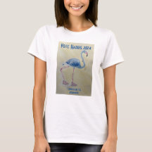 Flamant rose bleu avec t-shirt Pearls Vote Harris