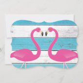 Flamant rose bleu et blanc Invitation de la partie (Dos)