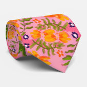 Flamant rose Bloom Cravate masculine (Roulé)