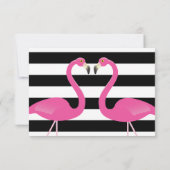 Flamant rose branché mariage RSVP (Dos)