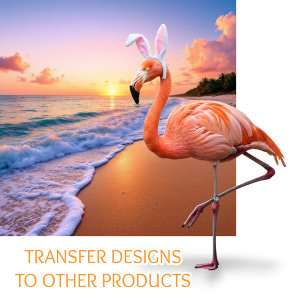 Flamant rose Bunny Ears vie Carte de Pâques