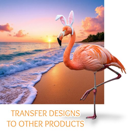 Flamant rose Bunny Ears vie Carte de Pâques