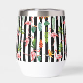 Flamant Rose Cactus Feuilles de Palmier Tropicales (Arrière)