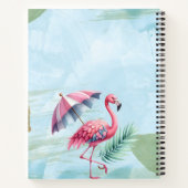 Flamant rose Carnet spiral avec devis personnalisé (Dos)