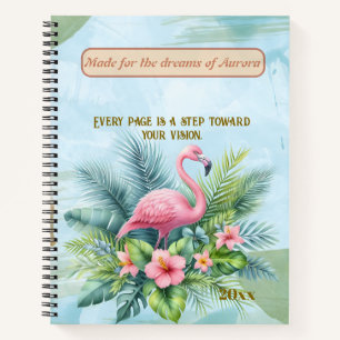 Flamant rose Carnet spiral avec devis personnalisé
