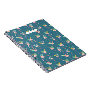 Flamant rose Carnet spiral avec motif tropical