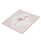 Flamant rose carreau diamant rose (Côté)