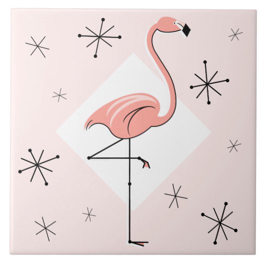 Flamant rose carreau rose Diamond Stars (Devant)