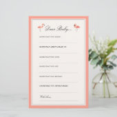 Flamant rose | Chères cartes pour bébés (Debout devant)