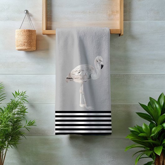 Flamant rose Chic Blanc Noir Boho Tropical