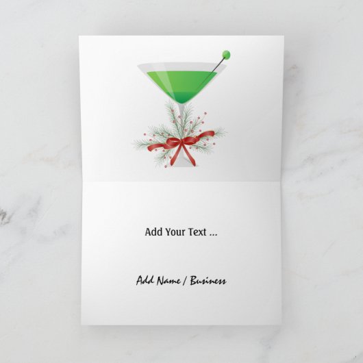 Flamant rose Cocktail Carte de Noël - SRF (Intérieur)