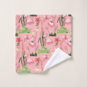 Flamant rose Collection été Un design 4 (Gant de toilette)