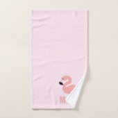 Flamant rose Conception rose monogramme (Serviette à main)