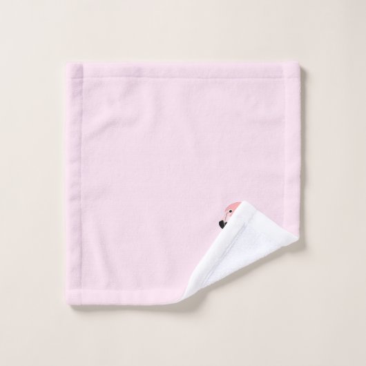 Flamant rose Conception rose monogramme (Gant de toilette)