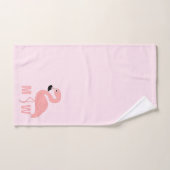 Flamant rose Conception rose monogramme (Serviette à main)