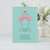 Flamant rose Couple Invitation (Debout devant)