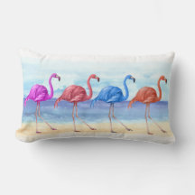 Flamant rose Coussin tropical