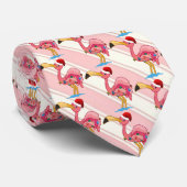 Flamant rose Cravate décoré de Noël (Roulé)