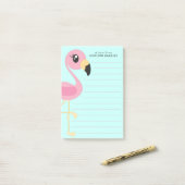 Flamant rose Cute Tropical Kids Post-it Notes (Sur un bureau)