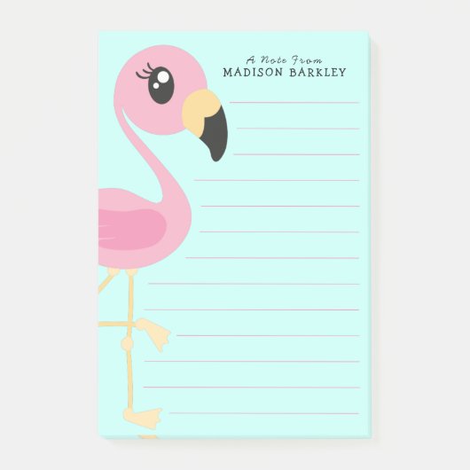 Flamant rose Cute Tropical Kids Post-it Notes (Devant)