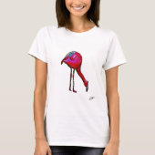 Flamant rose D'Alimentation En T-Shirt Abstrait (Devant)