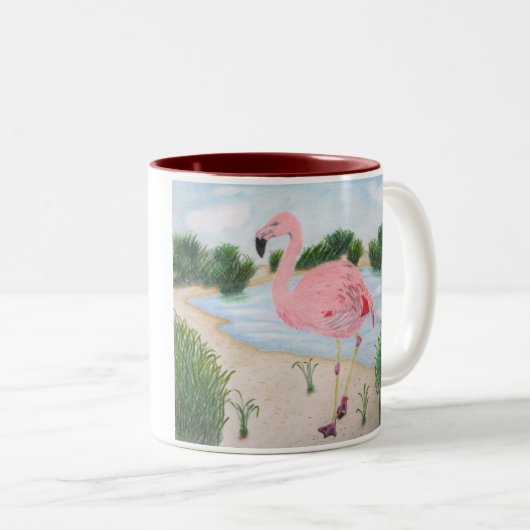 Flamant rose dans la Mug des Marais (Devant droit)