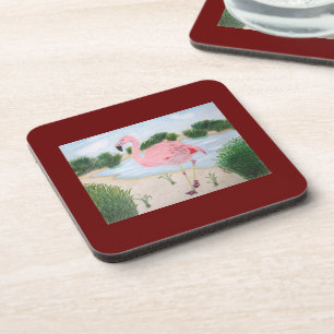 Flamant rose dans le Dessous de verre de Marsh Cor