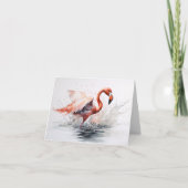 Flamant rose Dans L'Eau Carte Note (Devant)