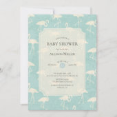 Flamant rose d'aquarelle Baby shower Invitation (Devant)