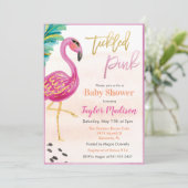 Flamant rose d'aquarelle Baby shower Invitation (Debout devant)