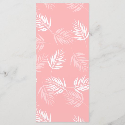 Flamant rose d'aquarelle et Palm Feuille Menu Mari (Dos)