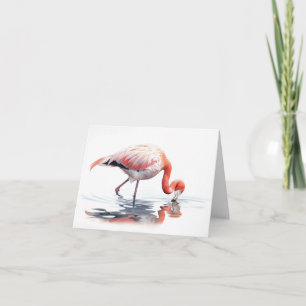 Flamant rose de carte de note