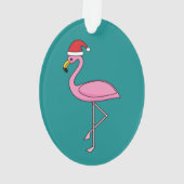 Flamant rose de Noël avec Santa Hat (dos)