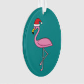 Flamant rose de Noël avec Santa Hat (devant)