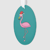 Flamant rose de Noël avec Santa Hat (devant)