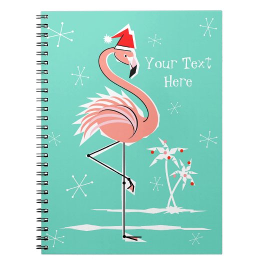 Flamant rose de Noël carnet de texte (Devant)