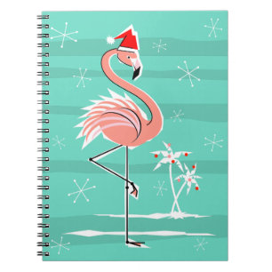 Flamant rose de Noël carnet en bande