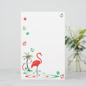 Flamant rose de Noël rouge Baubles papeterie (Debout devant)