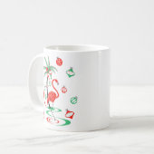 Flamant rose de Noël rouge Baubles portrait mug (Devant gauche)