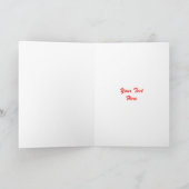 Flamant rose de Noël rouge Baubles Texte carte de (Intérieur)
