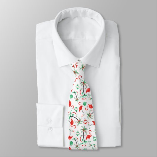 Flamant rose de Noël rouge cravate multiple (Attaché)